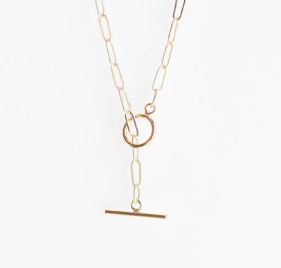 Paperclip Necklace Front Clasp