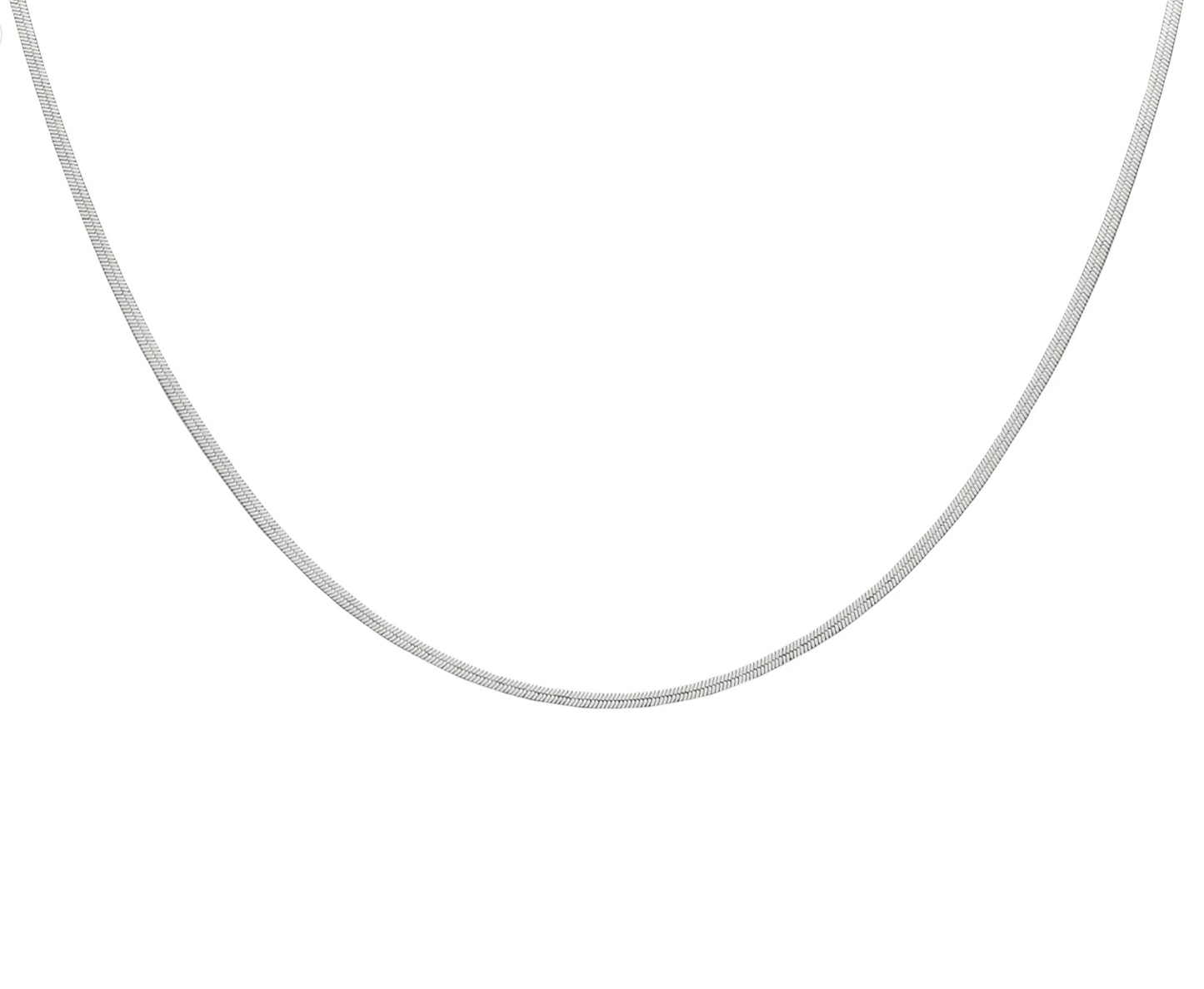 Herringbone Micro Silver Necklace